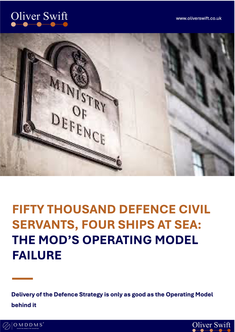 Fifty Thousand Defence Civil Servants, Four Ships at Sea: The MoD's Operating Model Failure
